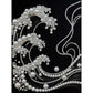 DIY Pearl Painting With Frame - Handmade Self-Adhesive Pearls - Waves (30*40cm) E