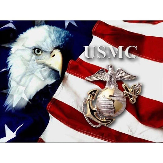 5D Diy Diamond Painting Kit Full Round Beads US Flag Eagle