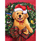 5D Diy Diamond Painting Kit Full Round Beads Christmas Dog