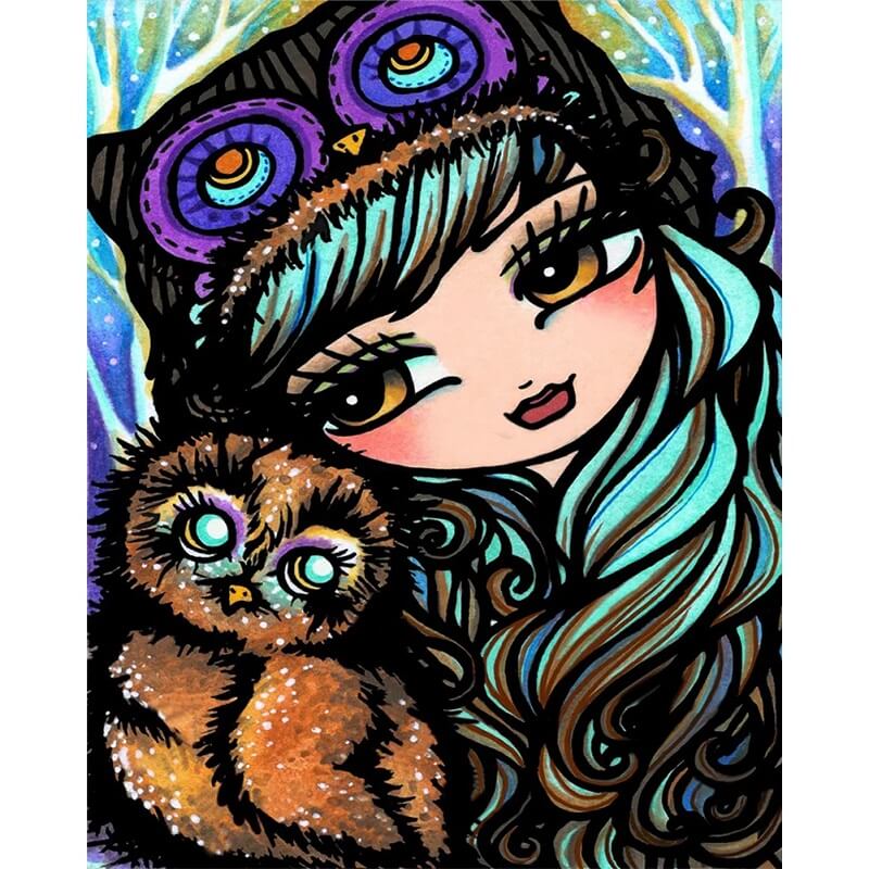 5D DIY Diamond Painting - Full Round / Square - Abstract Girl E