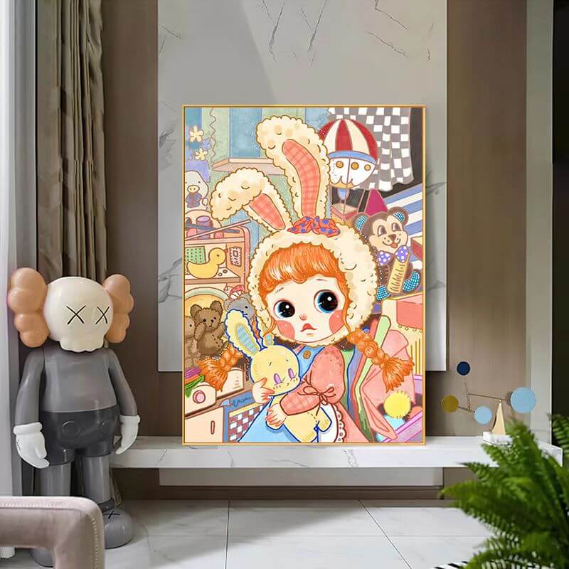 5d diamond painting kit cartoon bunny girl
