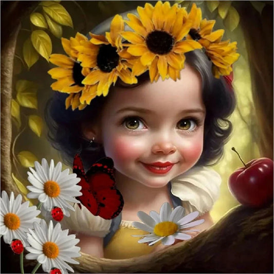 5D DIY Diamond Painting - Full Round / Square - Cute Girl
