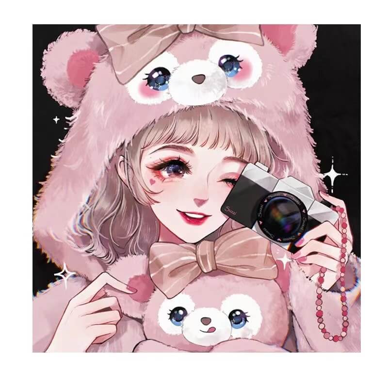 Cartoon Diamond Painting - Full Round / Square - Stellalou Camera Girl