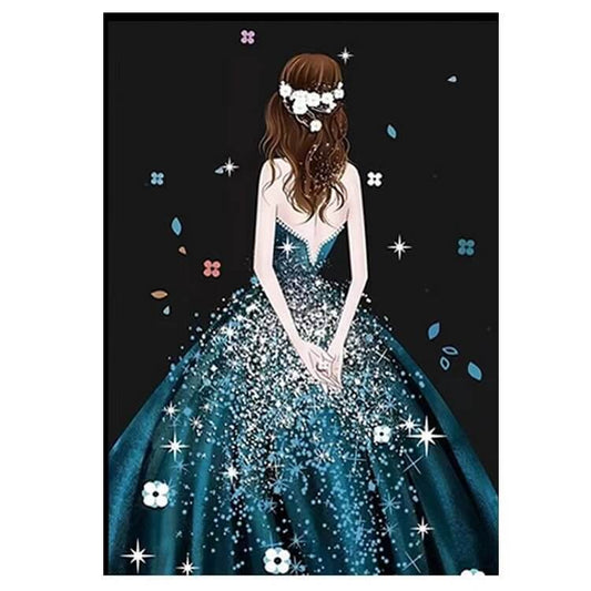 5d diy diamond painting kit girl in evening dress