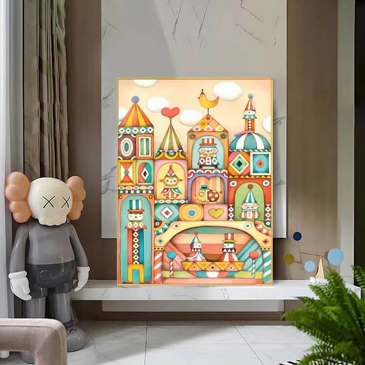 5d diy full drill diamond painting kit cartoon castle