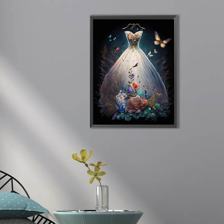 5d floral wedding dress diamond painting kits