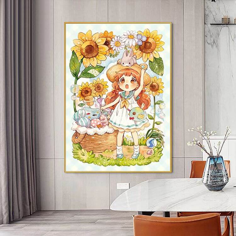 5d full drill diamond painting kit sunflower girl