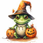 5D Halloween Diamond Painting Kit - Full Round / Square - Frog & Pumpkin A