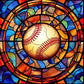 Stained Glass Diamond Painting - Full Round / Square - Baseball