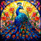 5D DIY Diamond painting - Full Round / Square - Stained Glass Peacock