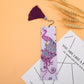 pink peacock diamond beaded bookmark leather tassel