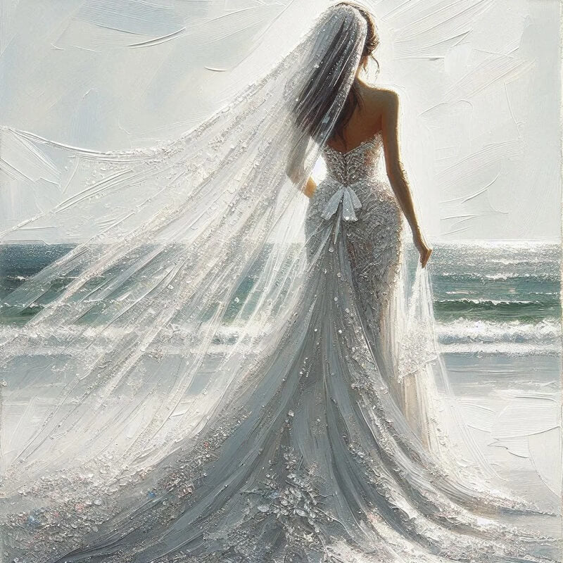 5D DIY Diamond Painting - Full Round / Square - Seaside Bride B