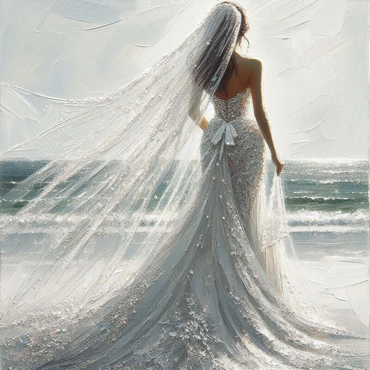 5D DIY Diamond Painting - Full Round / Square - Seaside Bride B