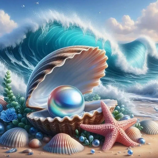 5D DIY Diamond Painting - Full Round / Square - Seaside Shells B