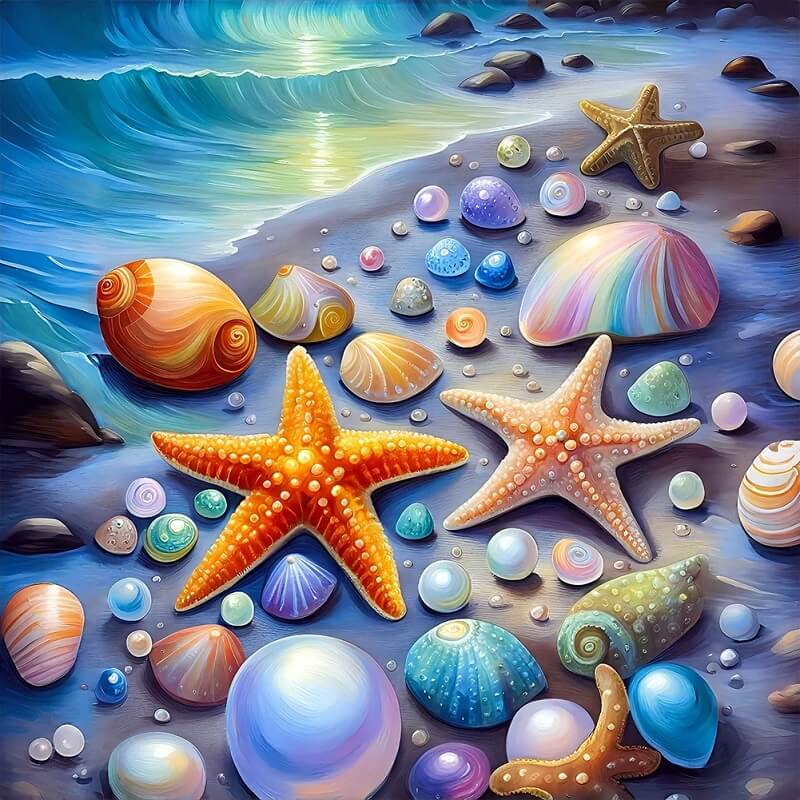 Seaside Shells 5D DIY Diamond Painting Kit