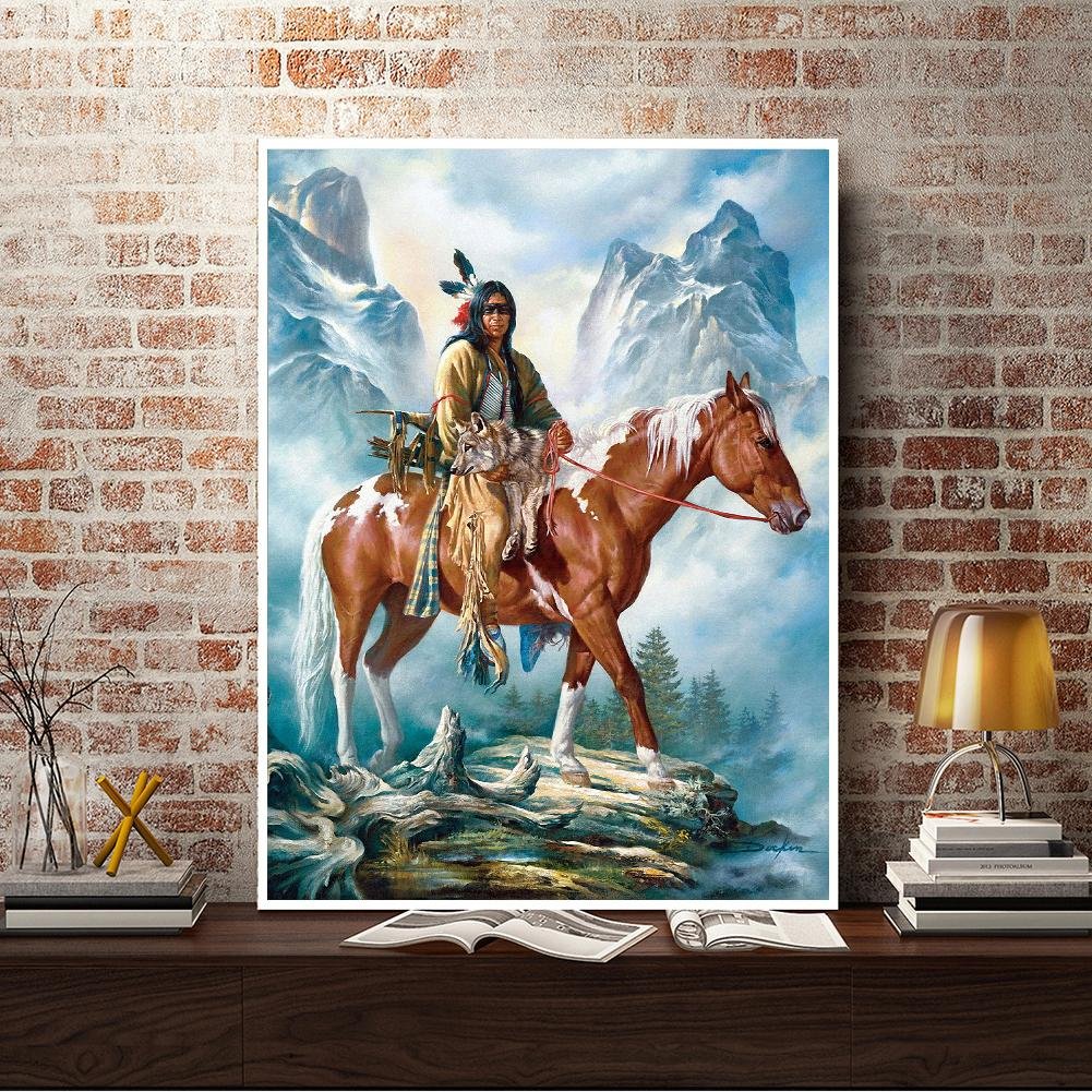 Diamond Painting - Full Round - Riding Indian