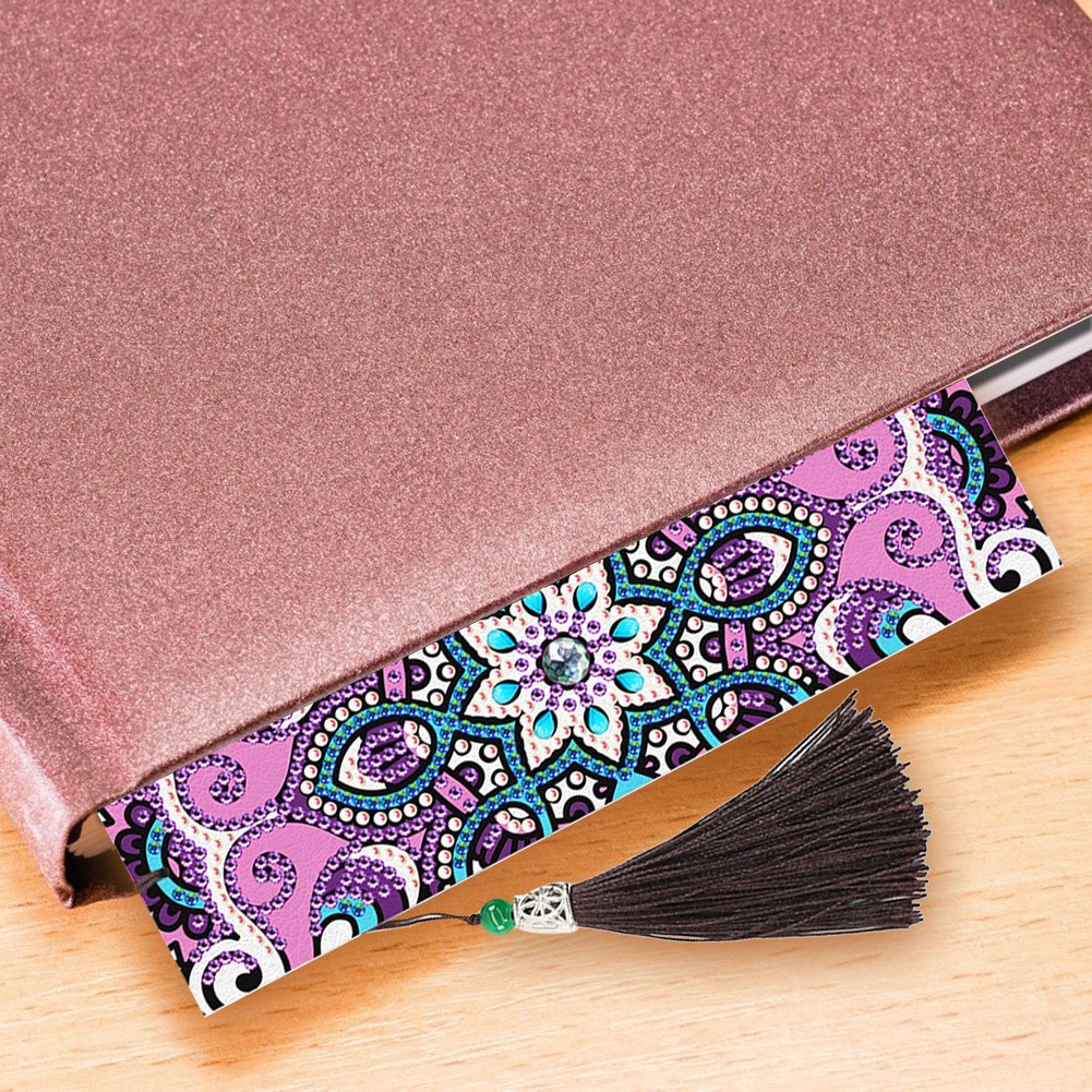 2pcs 5D Mosaic Bookmark Tassel Diamond Painting Page marker