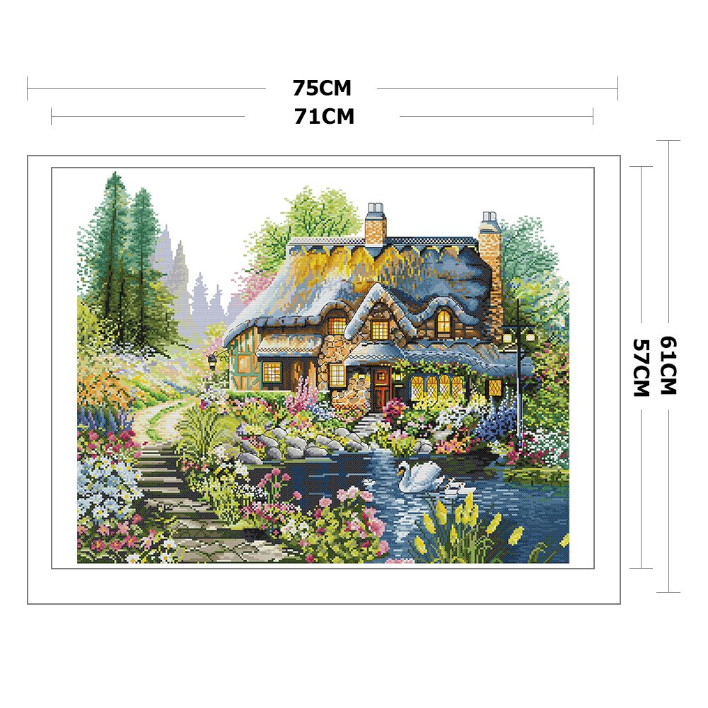 11ct Stamped Cross Stitch - Villa In The Forest (75*61cm)