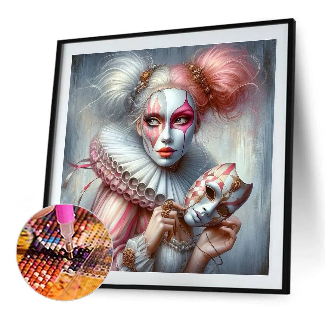 Diamond Painting - Full Round / Square - White Powder Clown