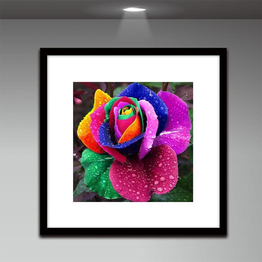 Diamond Painting - Partial Round - Colorful Rose