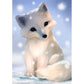 5D Diy Diamond Painting Kit Full Round Beads White Fox
