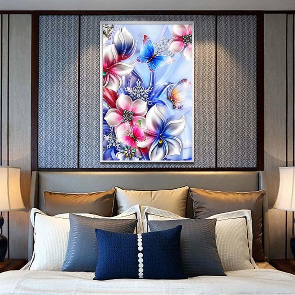 Diamond Painting - Full Round - Flower Butterfly H