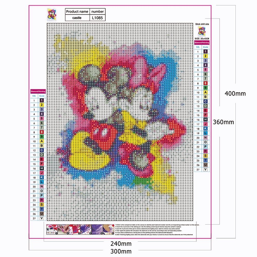 DIY Diamond Canvas Painting - Full Round - Mickey & Minnie