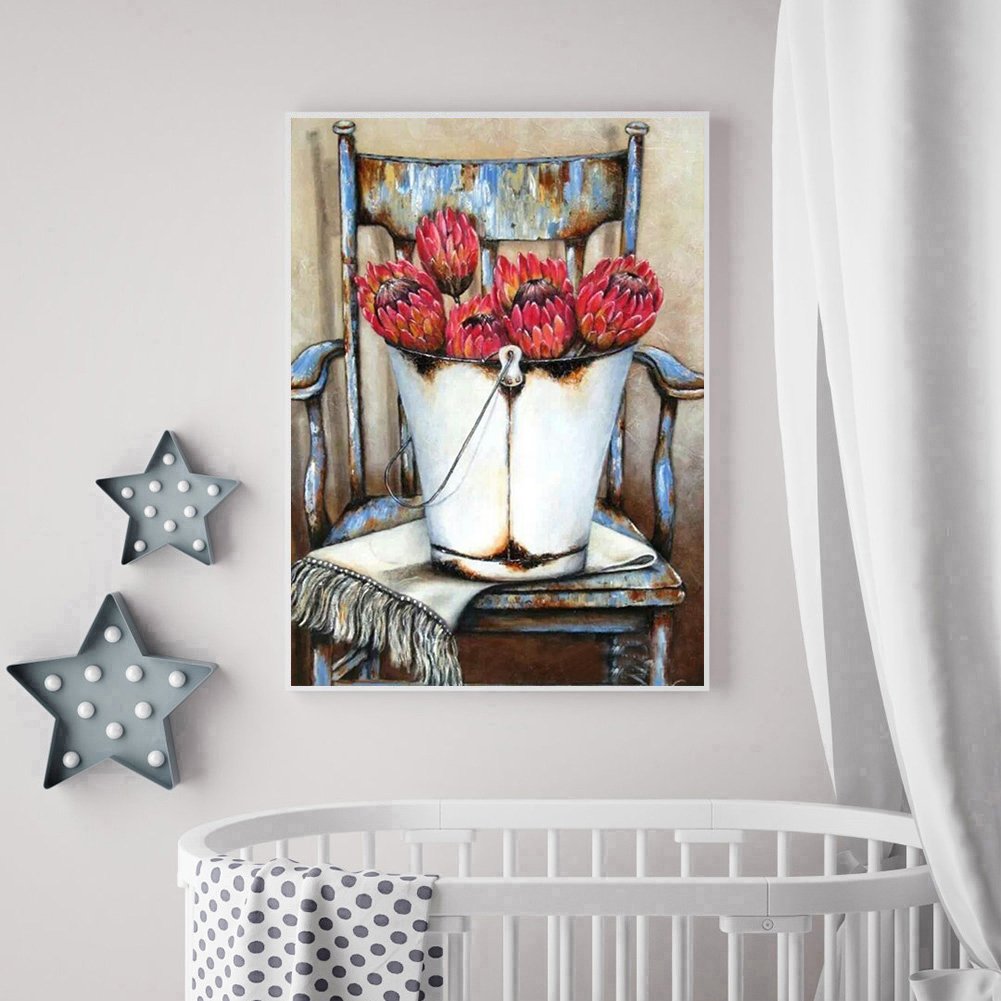 Diamond Painting - Full Round - Chair Flowers