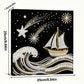 DIY Pearl Painting With Frame - Handmade Self-Adhesive Pearls - Sea Waves Sailing (25*25cm)