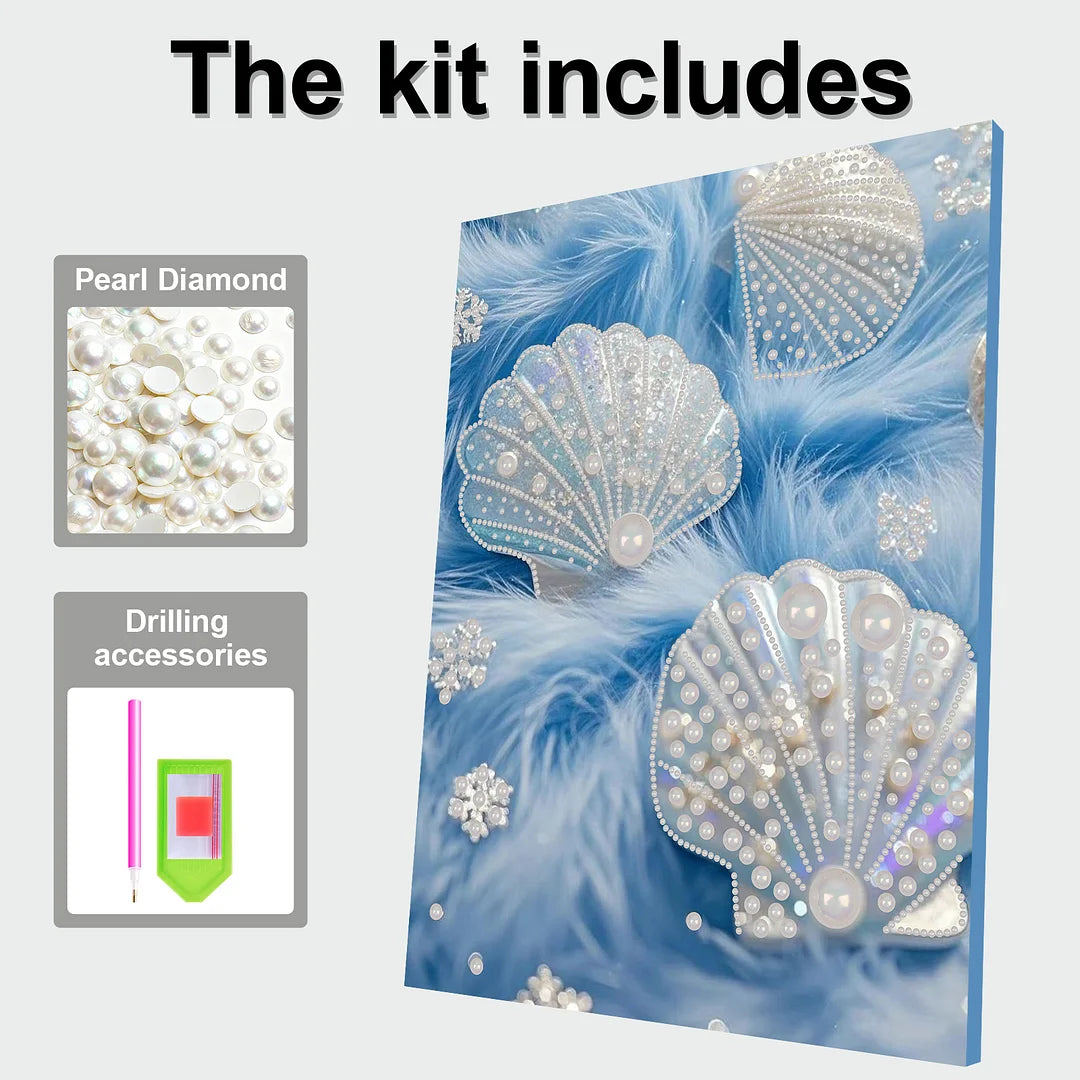 DIY Pearl Painting With Frame - Handmade Self-Adhesive Pearls - Pearl Shells (30*40cm)