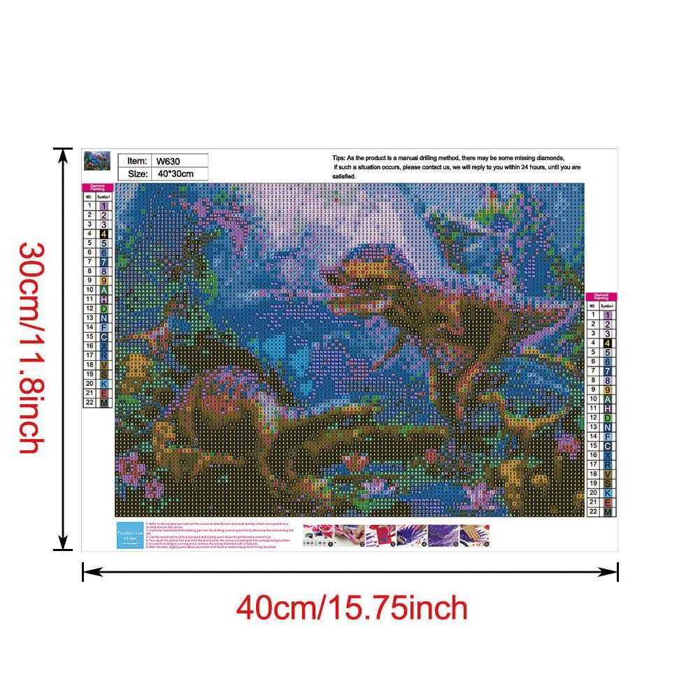 Diamond Painting - Full Round - Dinosaurs in Forest