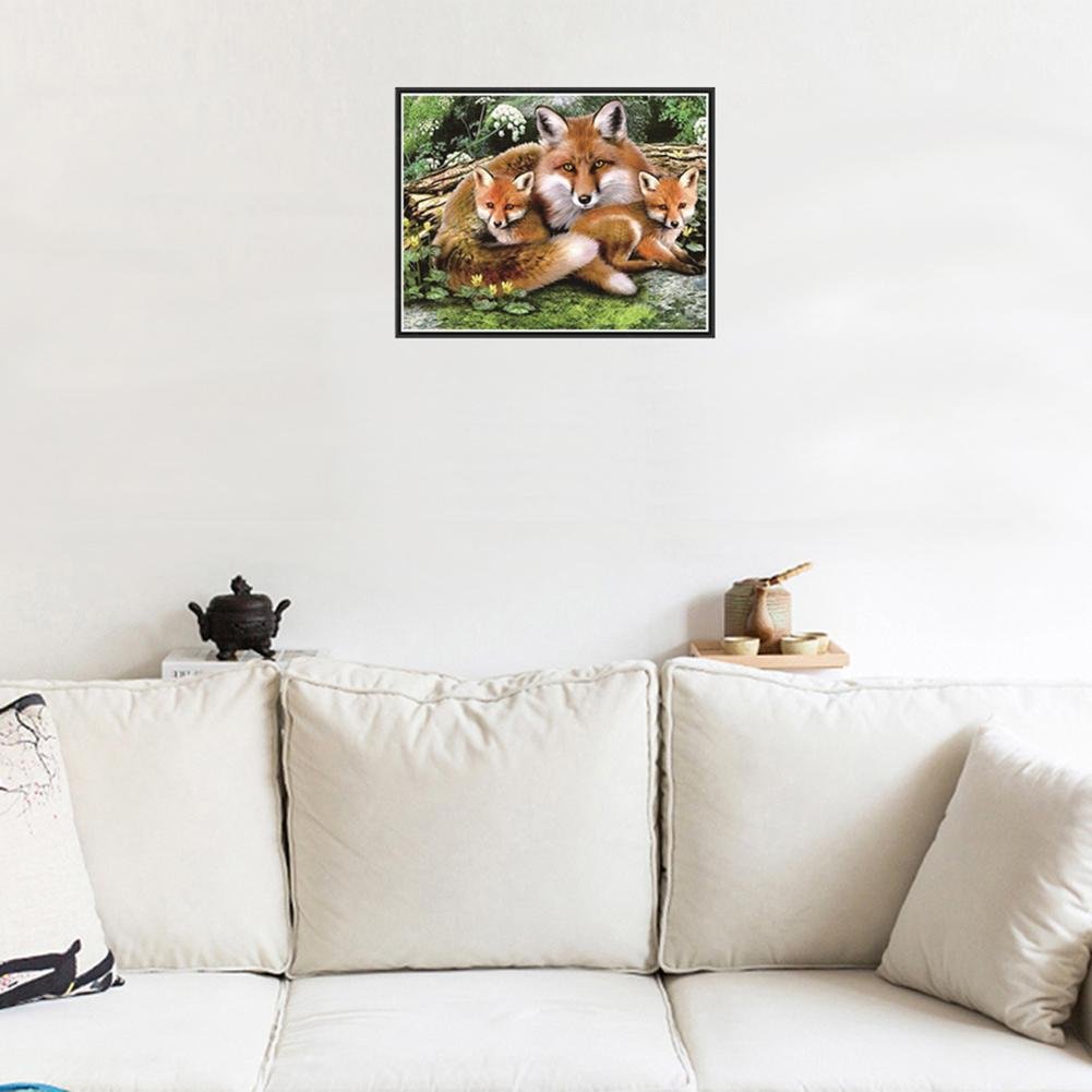 Diamond Painting - Partial Round - Wolf Mother Love Family