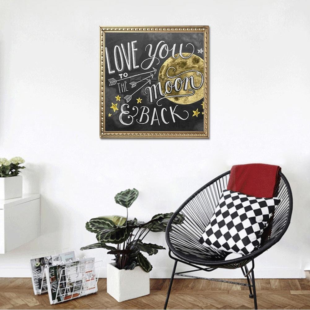 Diamond Painting -Full Round - Letter Moon Blackboard