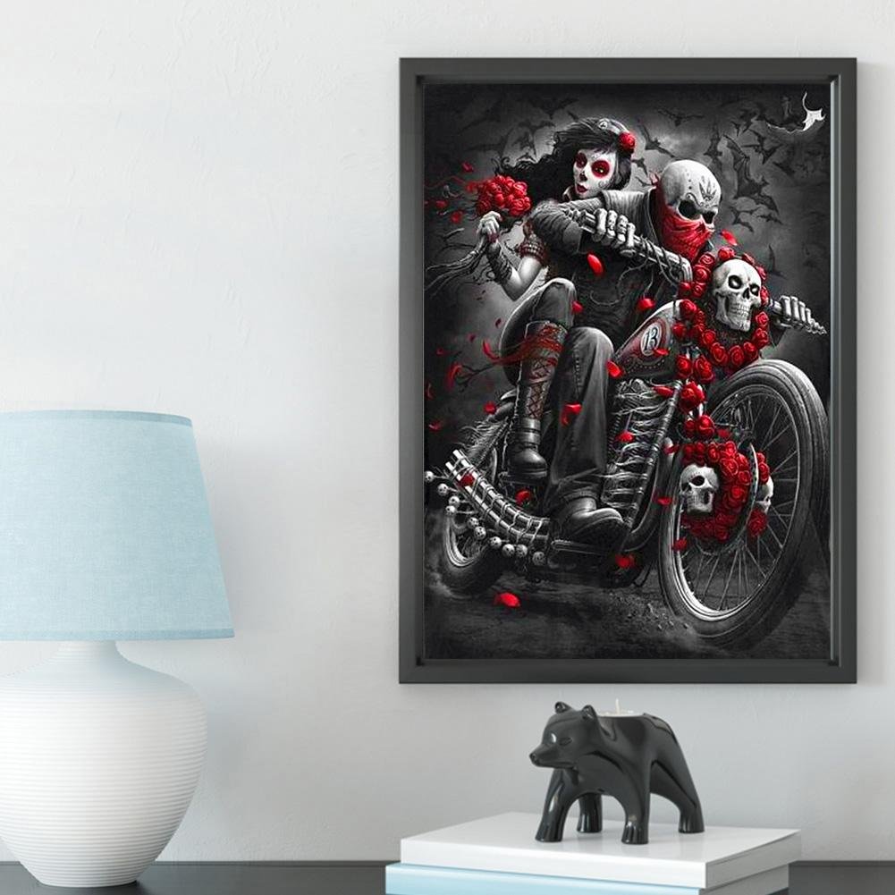 5D DIY Diamond Painting Kit - Full Round - Riding Skull Lover