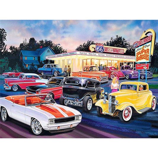 5D Diy Diamond Painting Kit Full Round Beads Parking Lot