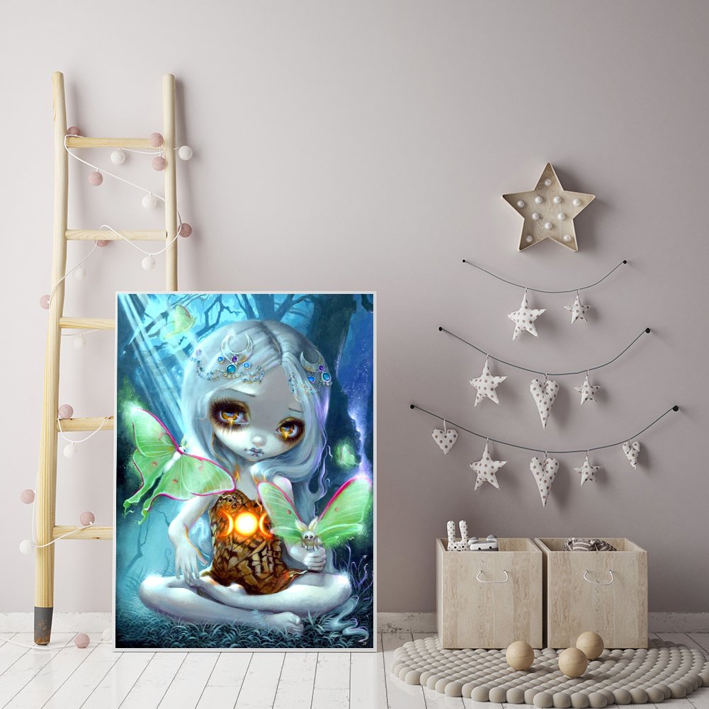 5D DIY Diamond Painting Kit - Full Round - Cute Big Eyes Elf Doll