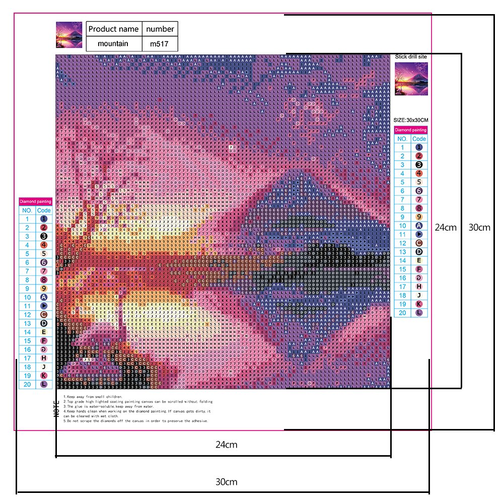 Diamond Painting - Full Round - Purple Snow Mountain