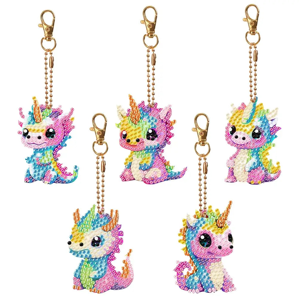 5pcs Pterosaur Baby DIY Diamond Painting Keychains / Bag Pendants