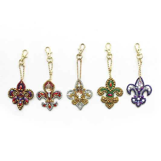 5pcs DIY Diamond Painting Keychains - Flower B