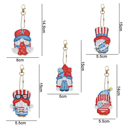 5pcs goblin diamond painting keychains size