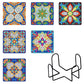 6pcs Mandala Diamond Painting Coaster Set (With Stand) C