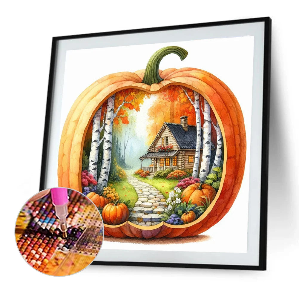 Diamond Painting - Full Round / Square - Pumpkin Autumn View