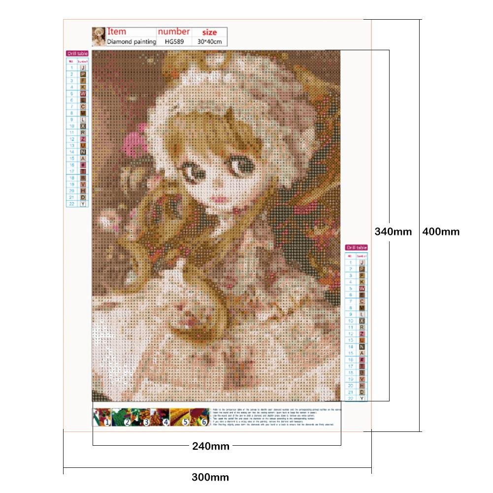 5D DIY Diamond Painting Kit - Full Round - Warm Girl Dolls