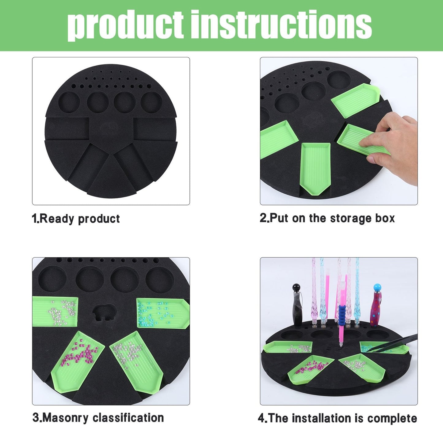 Dot Drill Tray Diamond Painting Point Drill Tool Plastic Storage Box Holder