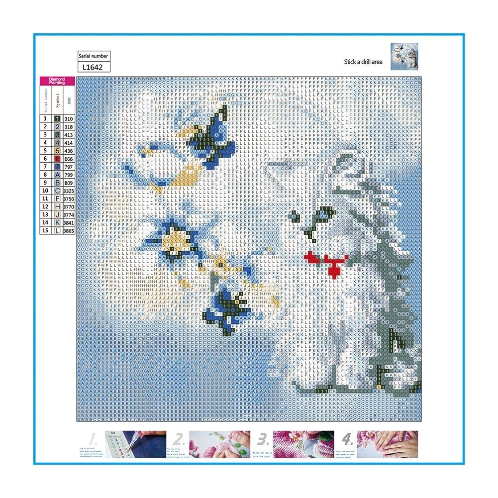 5D DIY Diamond Painting Kit - Full Round - Flower Cat