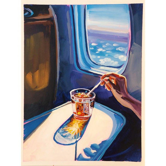 Paint By Numbers Kit DIY Beverage Time Hand Painted Canvas Oil Art Picture