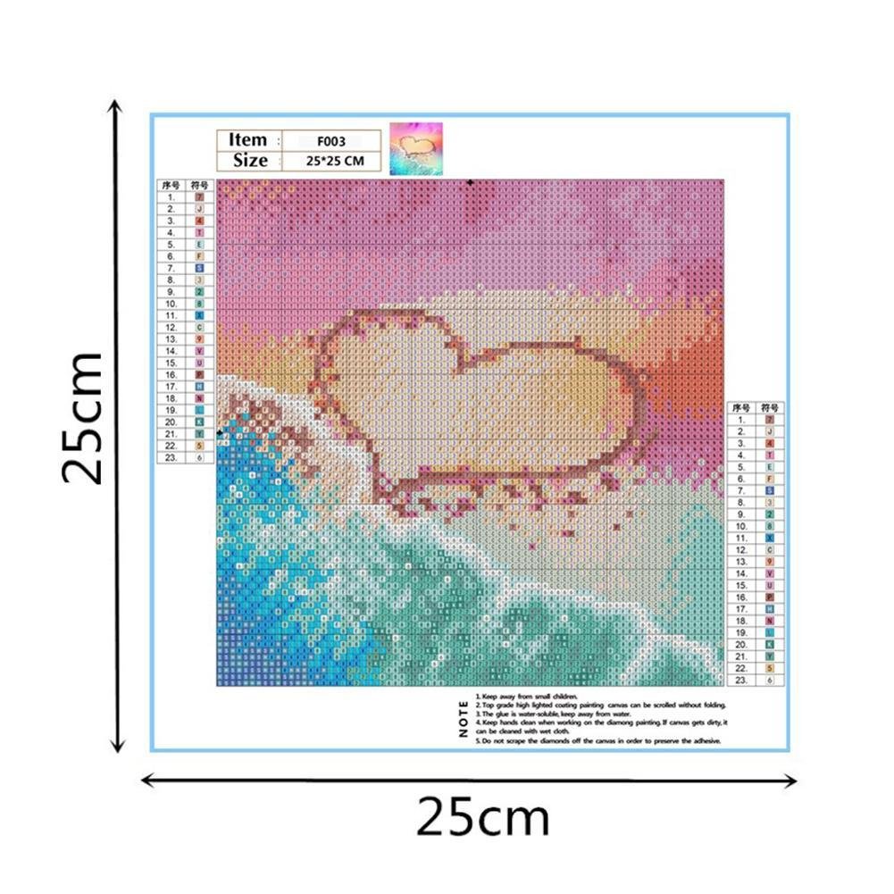 Diamond Painting - Full Square - Love Heart Beach