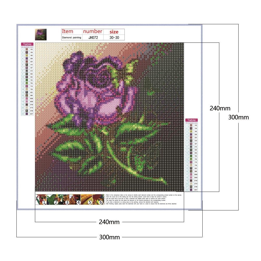 Diamond Painting - Full Round - Purple Flower A