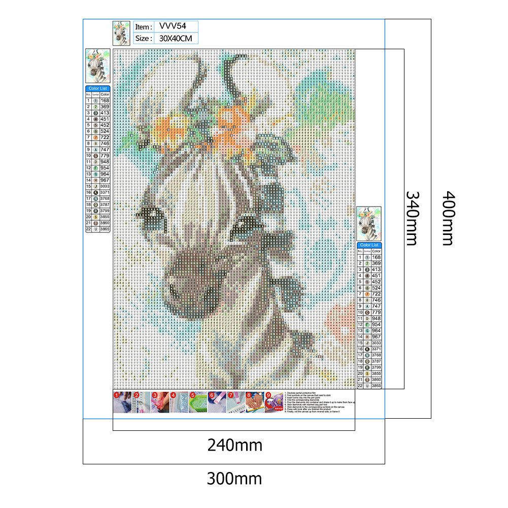 Diamond Painting - Full Round - Little Zebra
