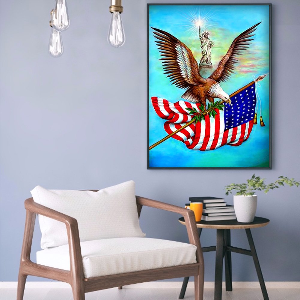 Diamond Painting - Full Round - Eagle Flag B
